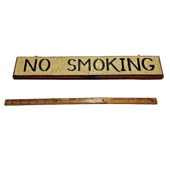 No Smoking Rustic Sign Wood Rustic Cottage Cabin Farmhouse - Picture 2 of 9
